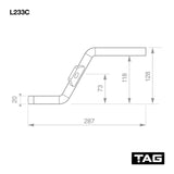 TAG | Standard Duty Tow Ball Mount | Class 2 Replacement 65mm Hole Centre | L233C