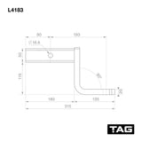 TAG | Heavy Duty Tow Ball Mount | 193mm Long 125mm Drop 50mm Square Hitch | L4183