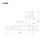 TAG | Dual Receiver Hitch Extender | 50mm Square Heavy Duty | L4H03