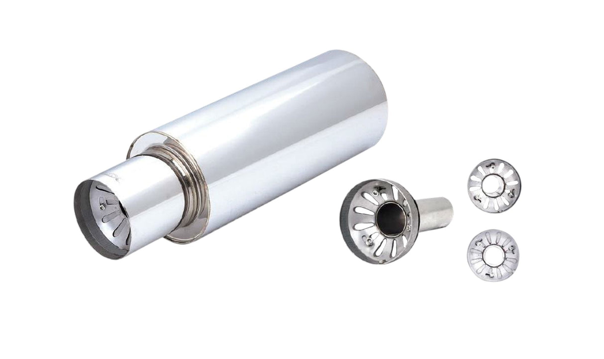 XForce | 3.5" Inlet Cannon Muffler | 4.5" Tip | 304 Stainless Steel | MF-LP02-3.5