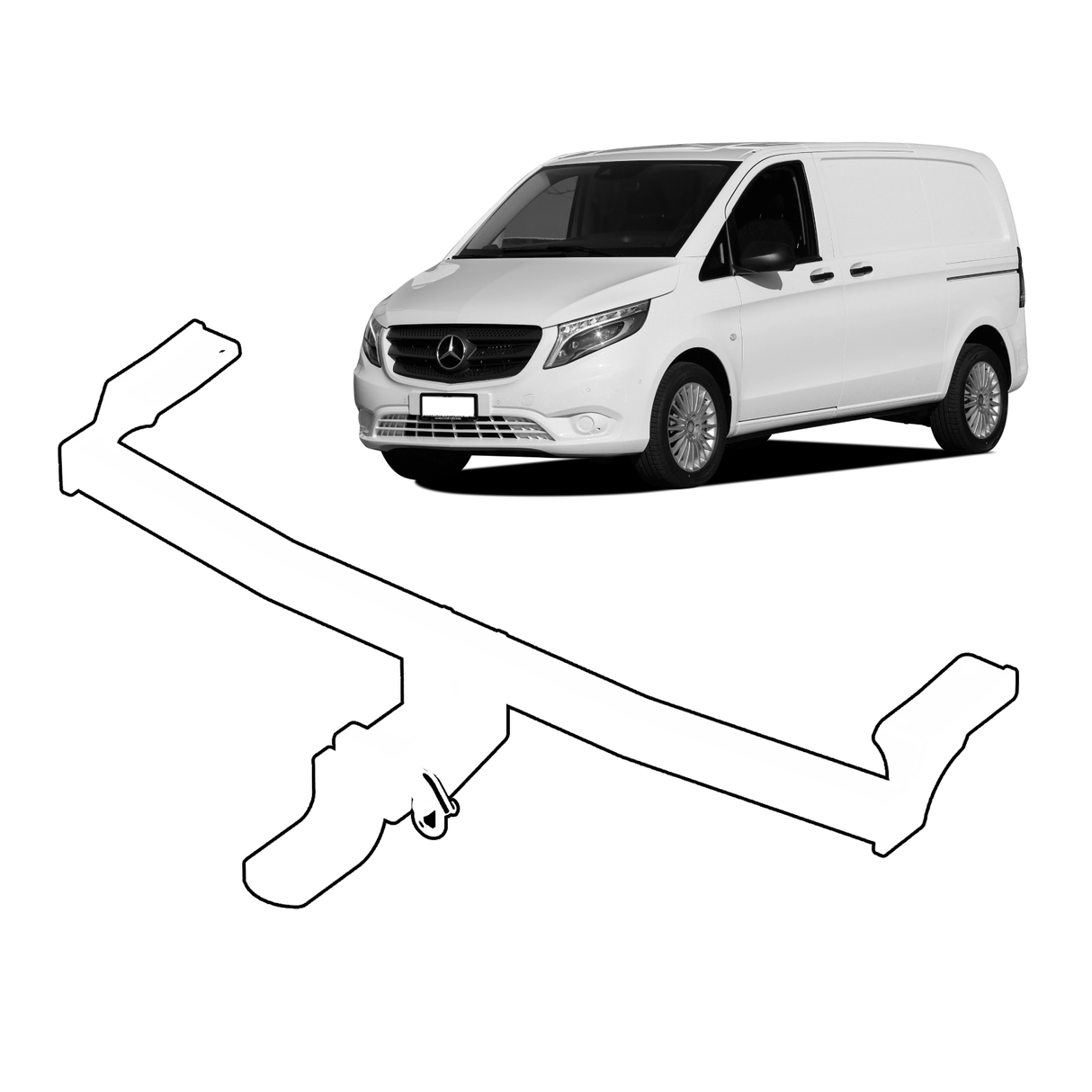 BTA | Heavy Duty Towbar | Mercedes-Benz Vito Van SWB 2015–On | Capacity 2500kg | MER07H
