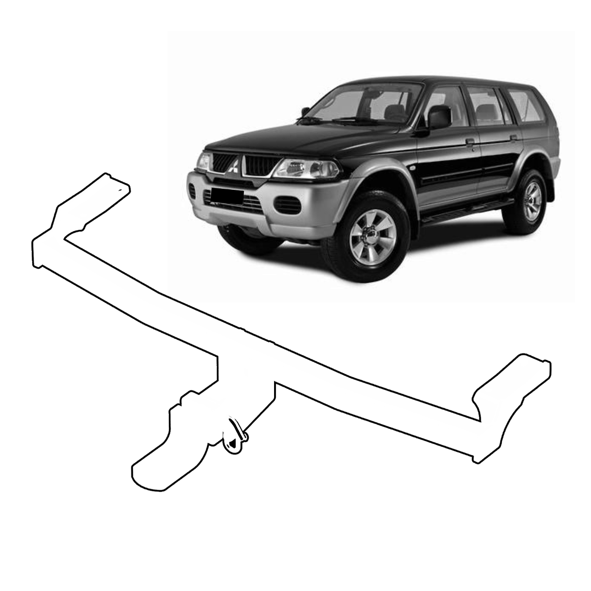 BTA | Heavy Duty Towbar | Mitsubishi Challenger Wagon 1998–2005 | Capacity 2270kg | MITS04H