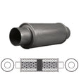 Redback - 3" Chambered Muffler Centre/Centre 12"x5" Round Aluminised Steel