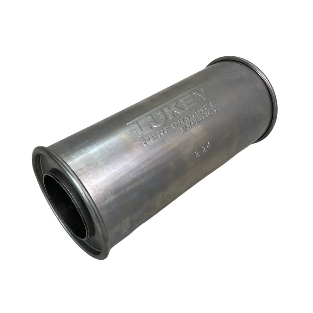 LUKEY | 3" Straight Piped Resonator Muffler | 5" Round 12" Long | 430 Stainless | N818MN-430LST
