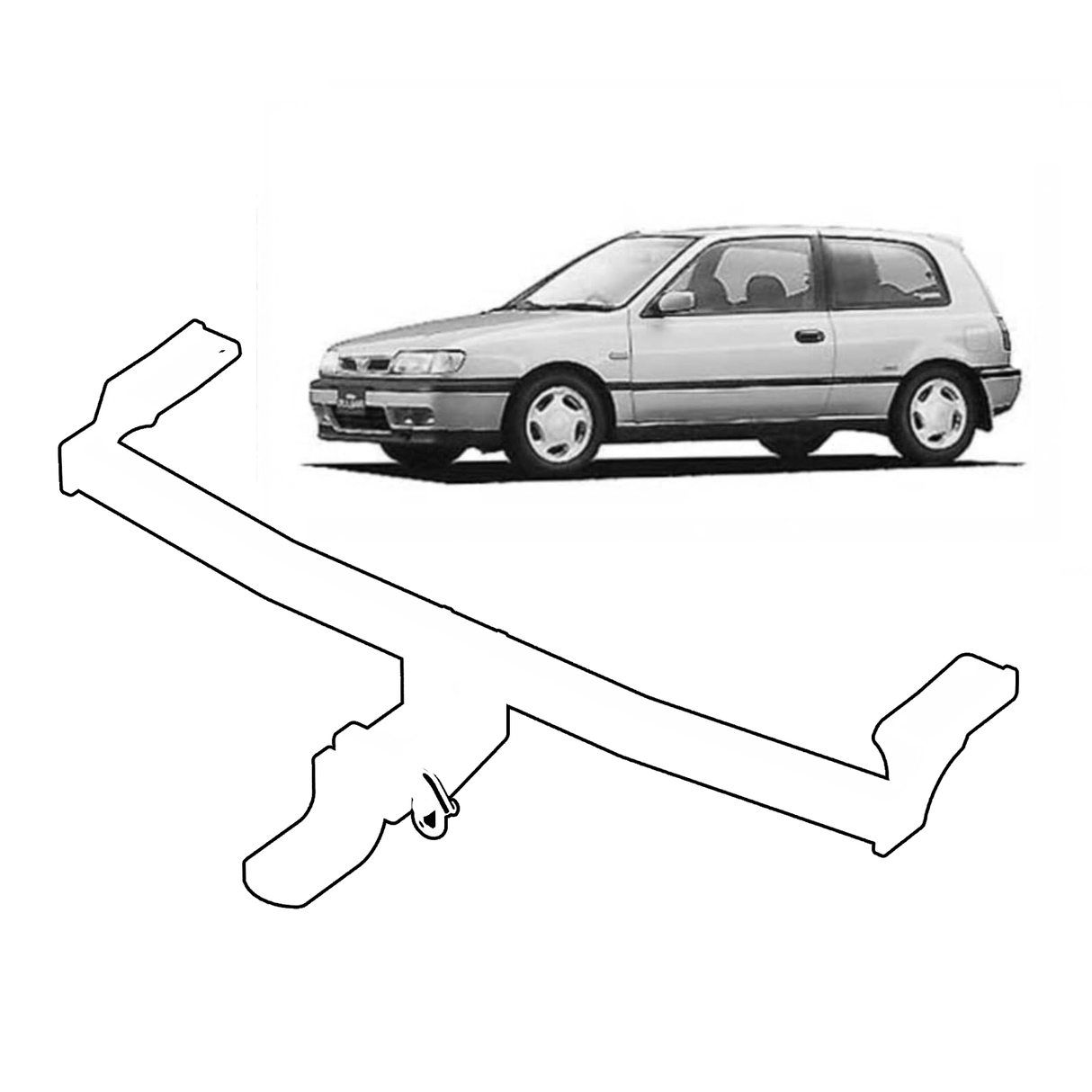 BTA | Light Duty Towbar | Nissan Pulsar N14 Hatch 1991–1995 | 800kg Capacity | DAT079