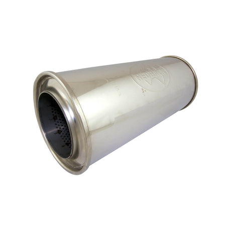 Redback - 6" Round, 14" Long, 4" Straight Through Muffler 304 Stainless Steel Without Spigots