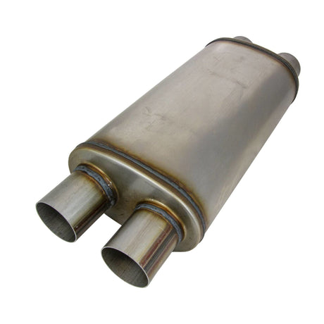 Redback - Twin 2.5" Megaflow Muffler with Internal X Pipe 409 Stainless Steel