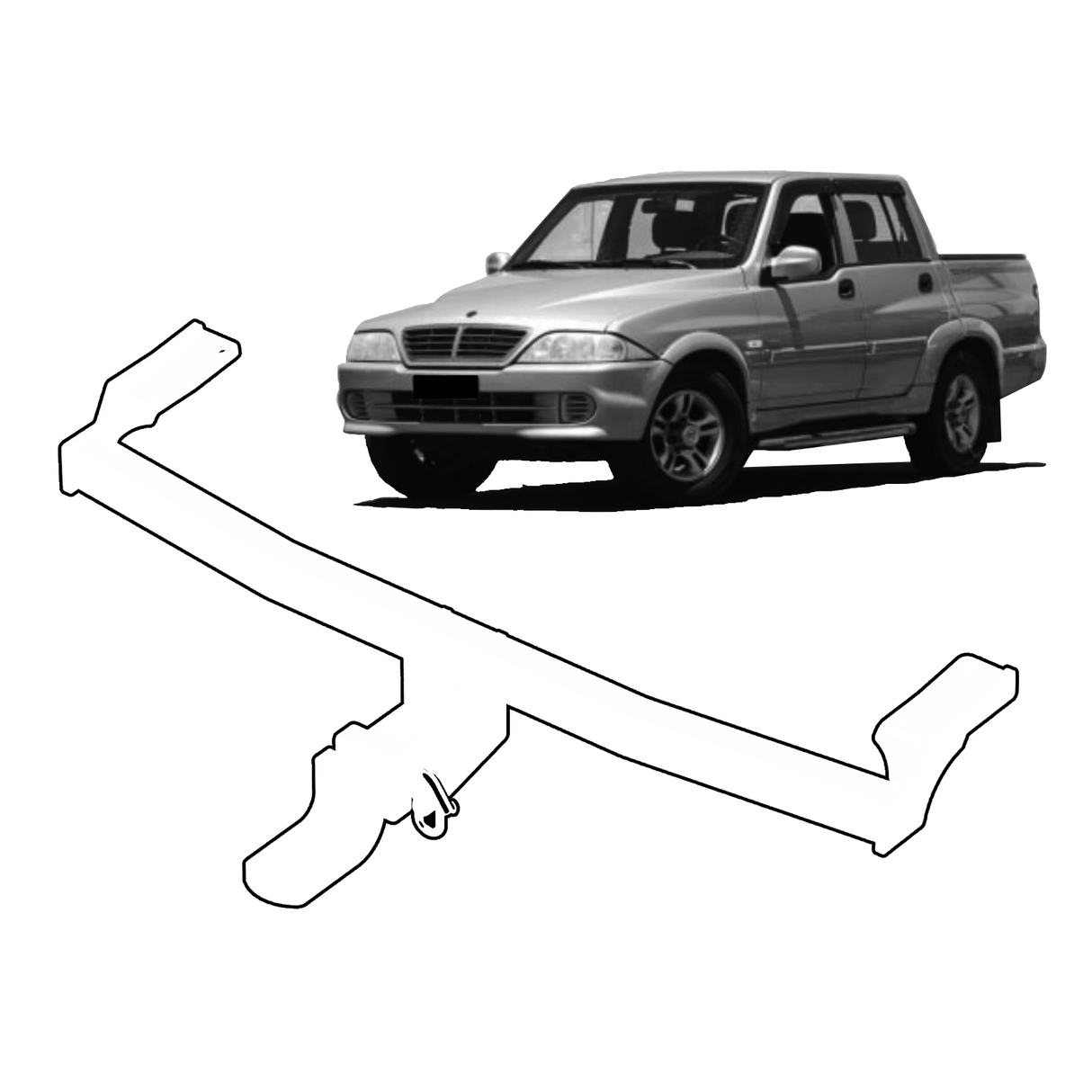 BTA | Heavy Duty Towbar | SsangYong Musso Ute 2004–2007 | 2500kg Capacity | SSY02H