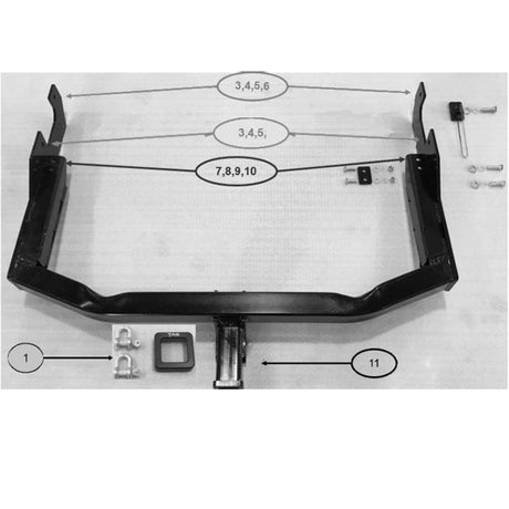 TAG | Heavy Duty Towbar & Universal Wiring Kit | Toyota Hilux Camper Conversion 2005-on | T4T626-K301