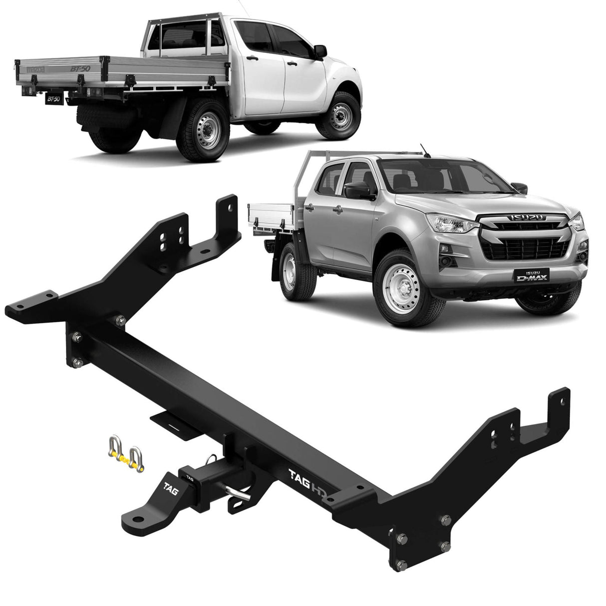 TAG | Extended Heavy Duty Towbar & ECU Wiring Kit | Mazda BT-50 Isuzu D-MAX Cab Chassis 2020–On | T7H770-K201