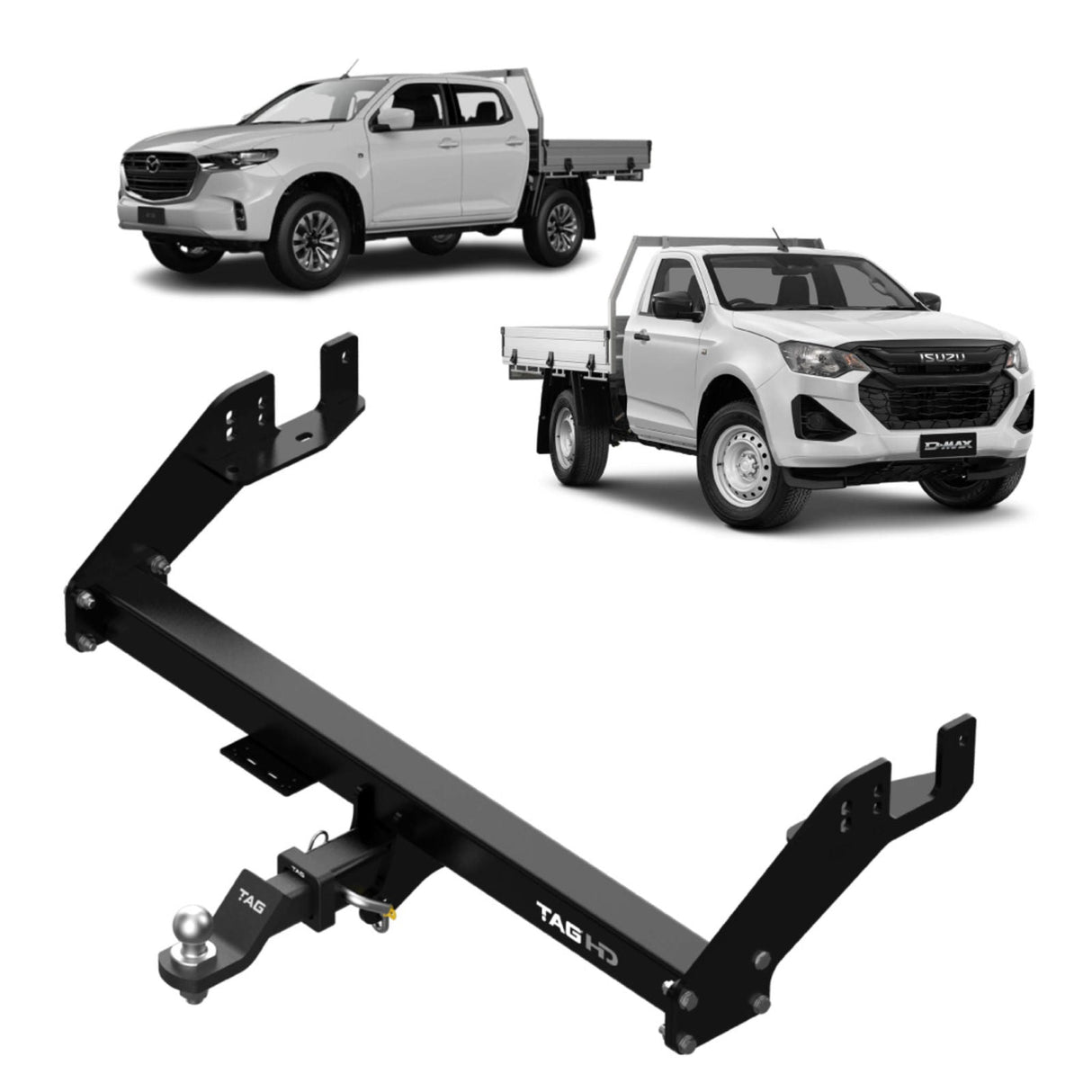 TAG | Extended Heavy Duty Towbar & ECU Wiring Kit | Mazda BT-50 Isuzu D-MAX Cab Chassis 2020–On | T7H824-K201