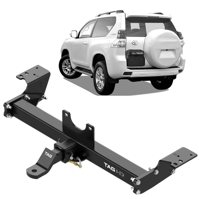 TAG - Toyota Prado (2002 - on) with Spare Wheel on Back Door Heavy Duty Towbar