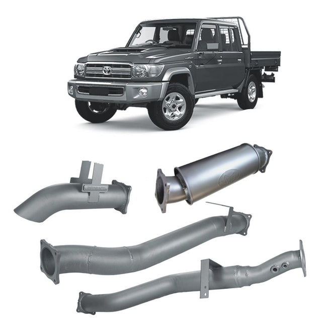 Redback Extreme Duty - Toyota Landcruiser 79 Series (2016 - On) Dual Cab 4" DPF Back Exhaust with Resonator