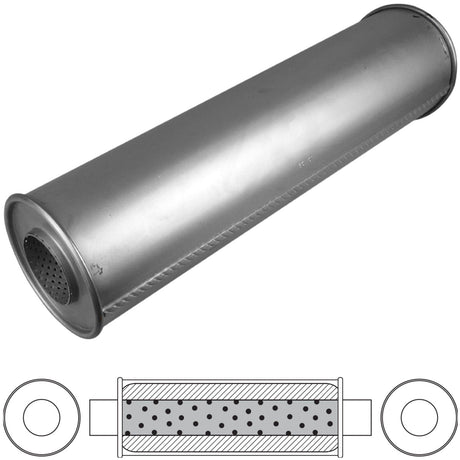 Redback - 5" Glass Packed Muffler Centre/Centre 1118x178mm Round Aluminised