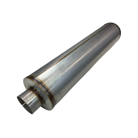 Redback - 5" Straight Through Muffler Centre/Centre 44"x10" Round 409 Stainless Steel