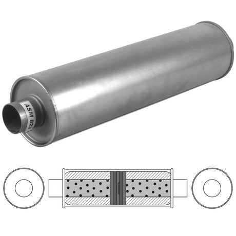 REDBACK | 5" ID Heavy Duty Baffled Truck Muffler 9" Round 44" Long Domed End | TR944500GPB