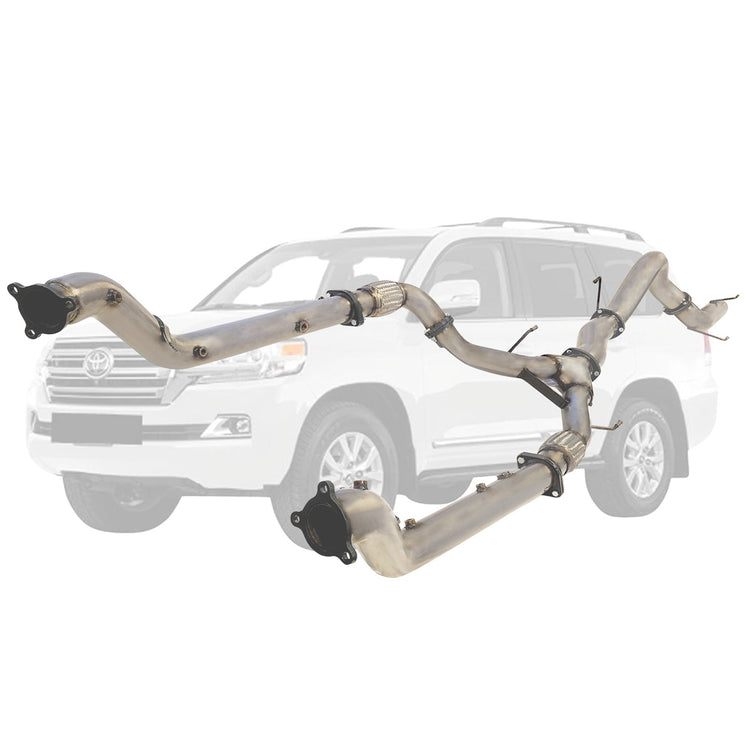 ESA | Twin 3" to Single 4" Turbo Back DPF Delete Exhaust | Toyota Landcruiser 200 Series V8 Wagon 2016-On | TY434