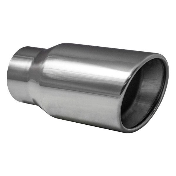 Exhaust Tip - 3" Inch (In) 4" Inch (Out) 125mm Long (Rolled In - Angle Cut)