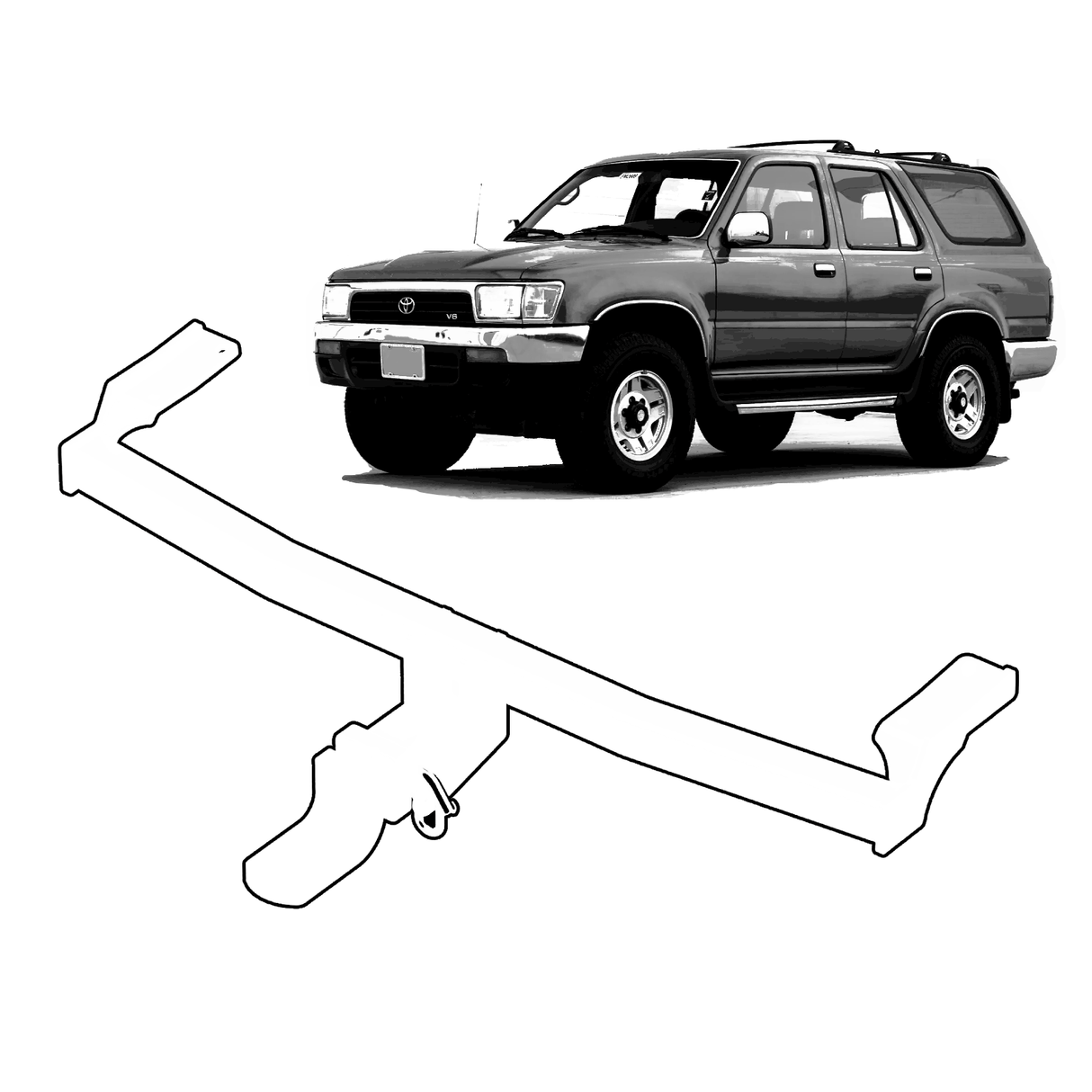 BTA | Heavy Duty Towbar | Toyota Four Runner 130 Series 1989–1996 | 1500kg | TOY02H