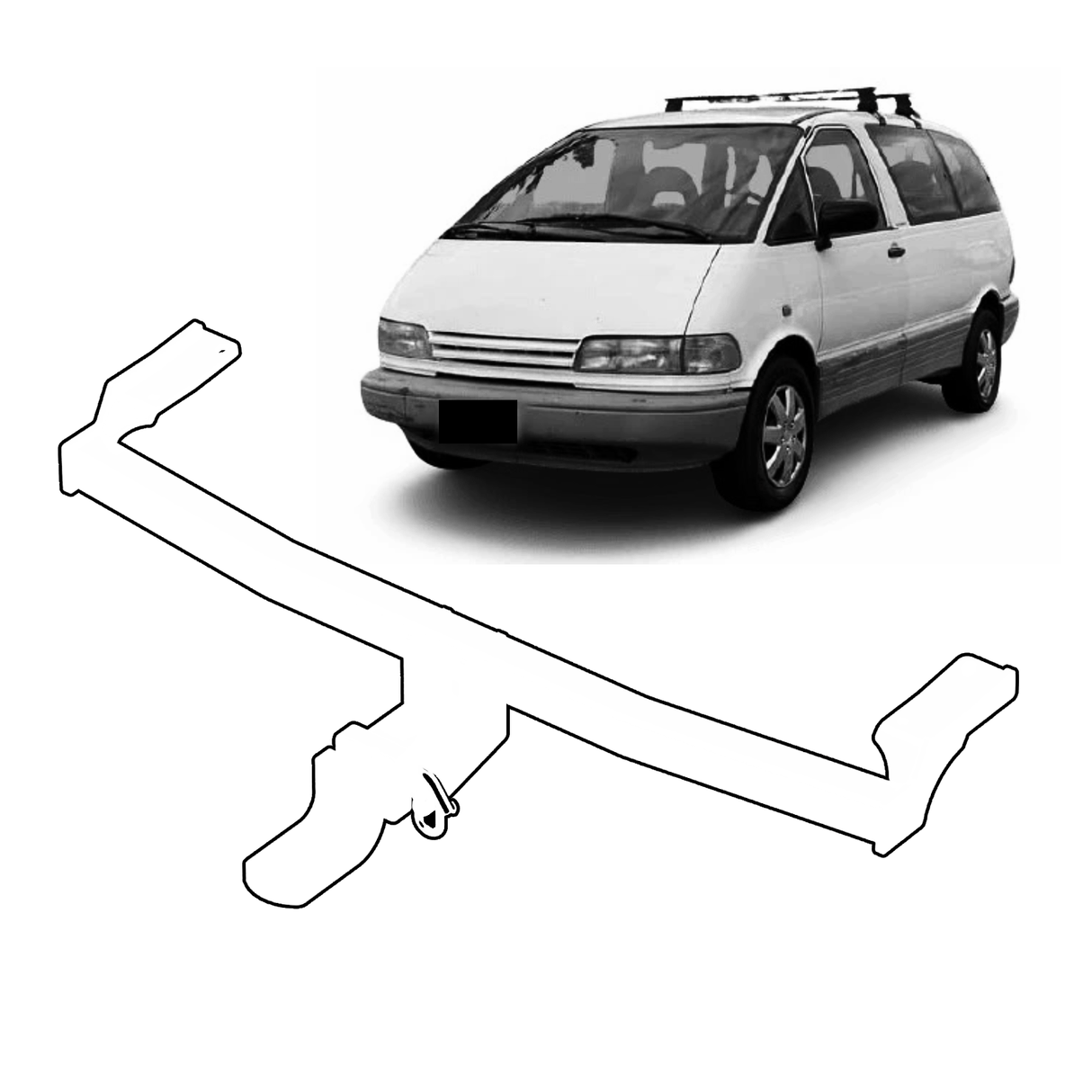 BTA | Light Duty Towbar | Toyota Tarago 10 Series 1990–2000 | Capacity 1200kg | TOY078