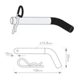TAG | Hitch Pin & R-Clip Easy Grip | 15.8mm 5/8" Zinc Plated Steel | UNT001BT