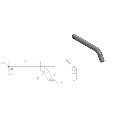 TAG | Extra Long Towbar Hitch Pin & Clip | Toyota Landcruiser 300 & Prado 250 2021–on | UNT080XL