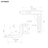 TAG | Adjustable Heavy Duty Tow Ball Mount 90° Face | Universal 50mm Square Hitch | UNTTBM450