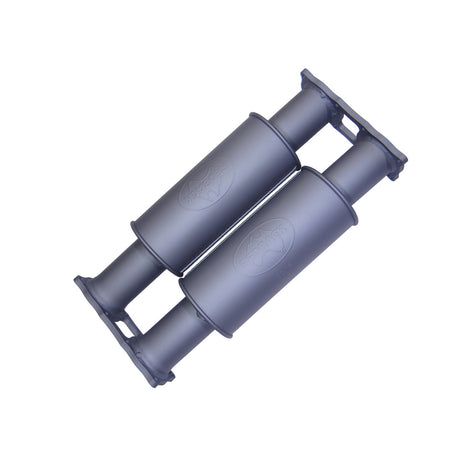 Redback - 3" Twin Resonator Muffler Centre/Centre 5"x5" Round 304 Stainless Steel