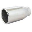 Exhaust Tip - 2" Inch (In) 3" Inch (Out) 150mm Long (Straight Cut - Rolled Edge - Stainless Steel)