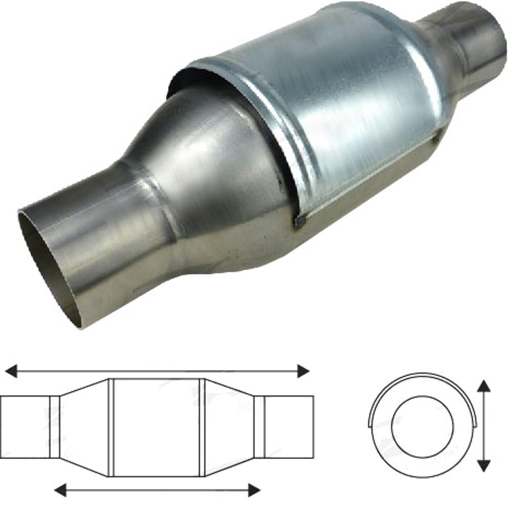 Redback - Uuniversal Catalytic Converter Euro II, 2-1/4", CPSI 400