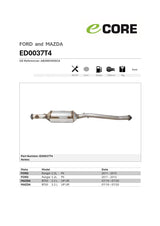 Ecore - Mazda BT50, Early Ford Ranger 2.2L/3.2L DPF Diesel Particulate Filter