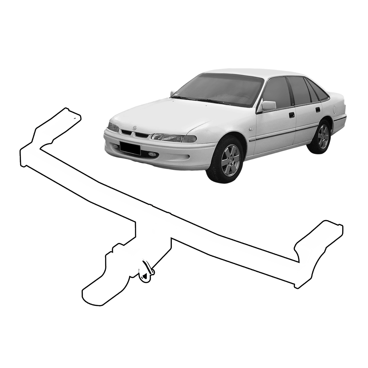 BTA Holden Commodore VPVS V8 IRS Sedan (10/1991 – 08/1997) Light Duty Towbar 1250/90kg Capacity