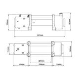 Hulk 4X4 - ELECTRIC 4X4 WINCH 9500lbs 12v STEEL CABLE IP65 RATING