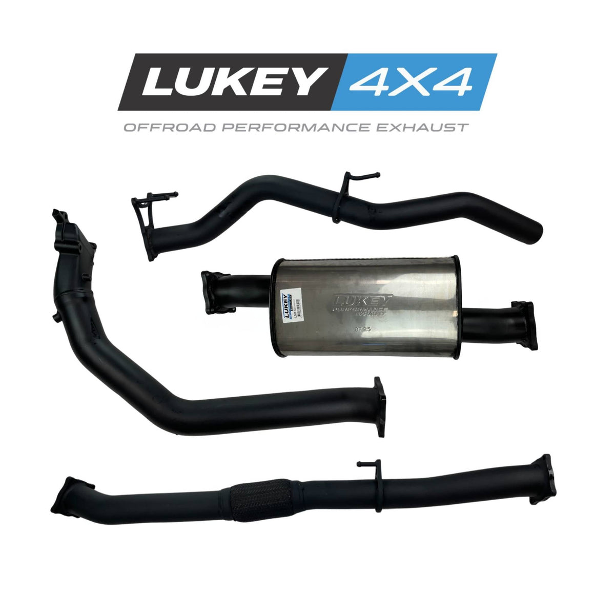 Lukey 4x4 3" Exhaust System with Muffler for Nissan Navara D22 2001-2015 - LKY-NN-D22-PM