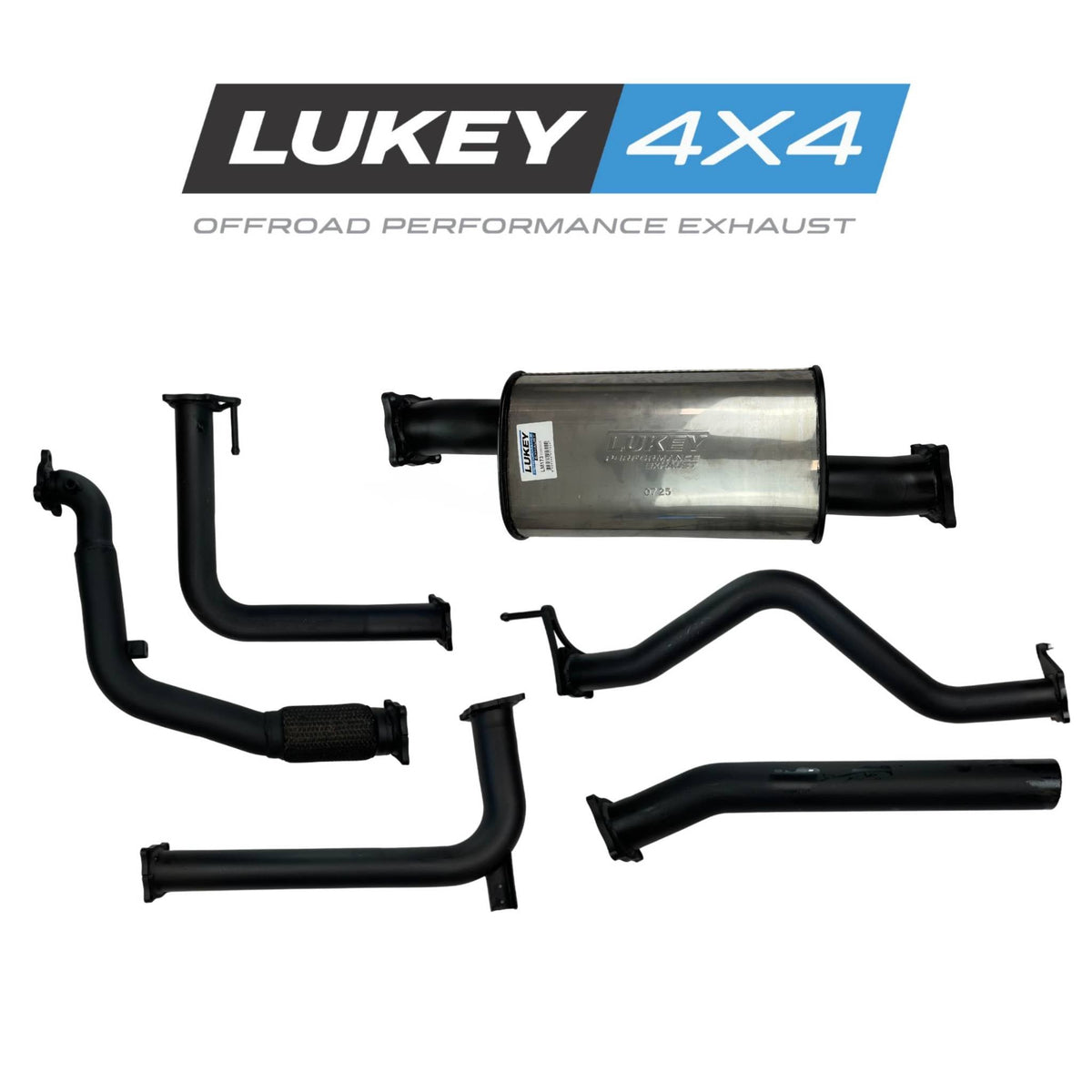 Lukey 4x4 3" Exhaust System with Muffler for Nissan Navara D40 2005-2015 - LKY-NN-D40-PM