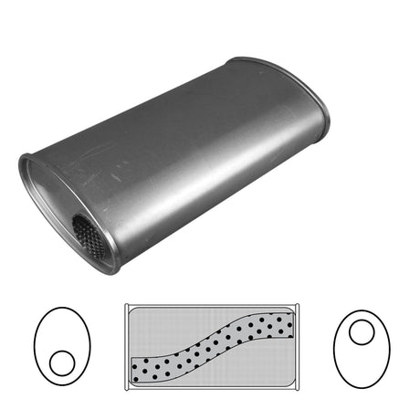 Redback - 2.5" Universal Muffler Offset/Offset 406x203x101mm Oval Aluminised Steel
