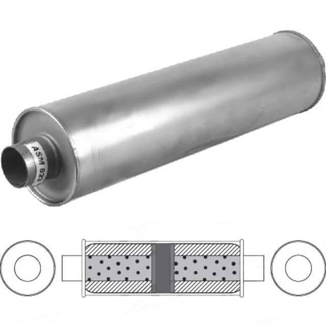 Redback - 2" Universal Muffler Centre/Centre 610x152mm Round Aluminised