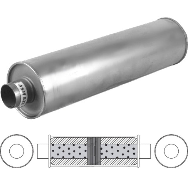 Redback - 3" Chambered Truck Muffler Centre/Centre 610x152mm Round Aluminised Steel With Spigots