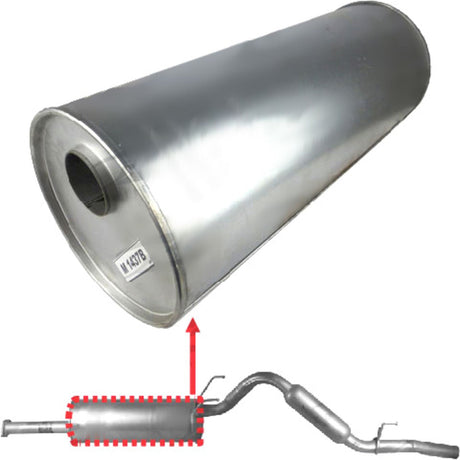 Redback - 2" Universal Muffler Offset/Offset 508x203mm Round Aluminised