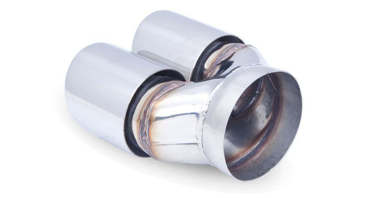 XFORCE - 3.5" Inch Inlet Twin 3.5" Inch Round Angle-Cut Tip (Single In, Twin Out)