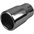 Exhaust Tip - 2" Inch (In) 2 1/2" Inch (Out) 150mm Long (Straight Cut - Rolled Edge - Stainless Steel)