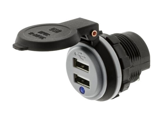 Hulk 4X4 - DUAL USB SOCKET 2.4a EACH PORT TOTAL 4.8a 90 DEGREE TERMINALS
